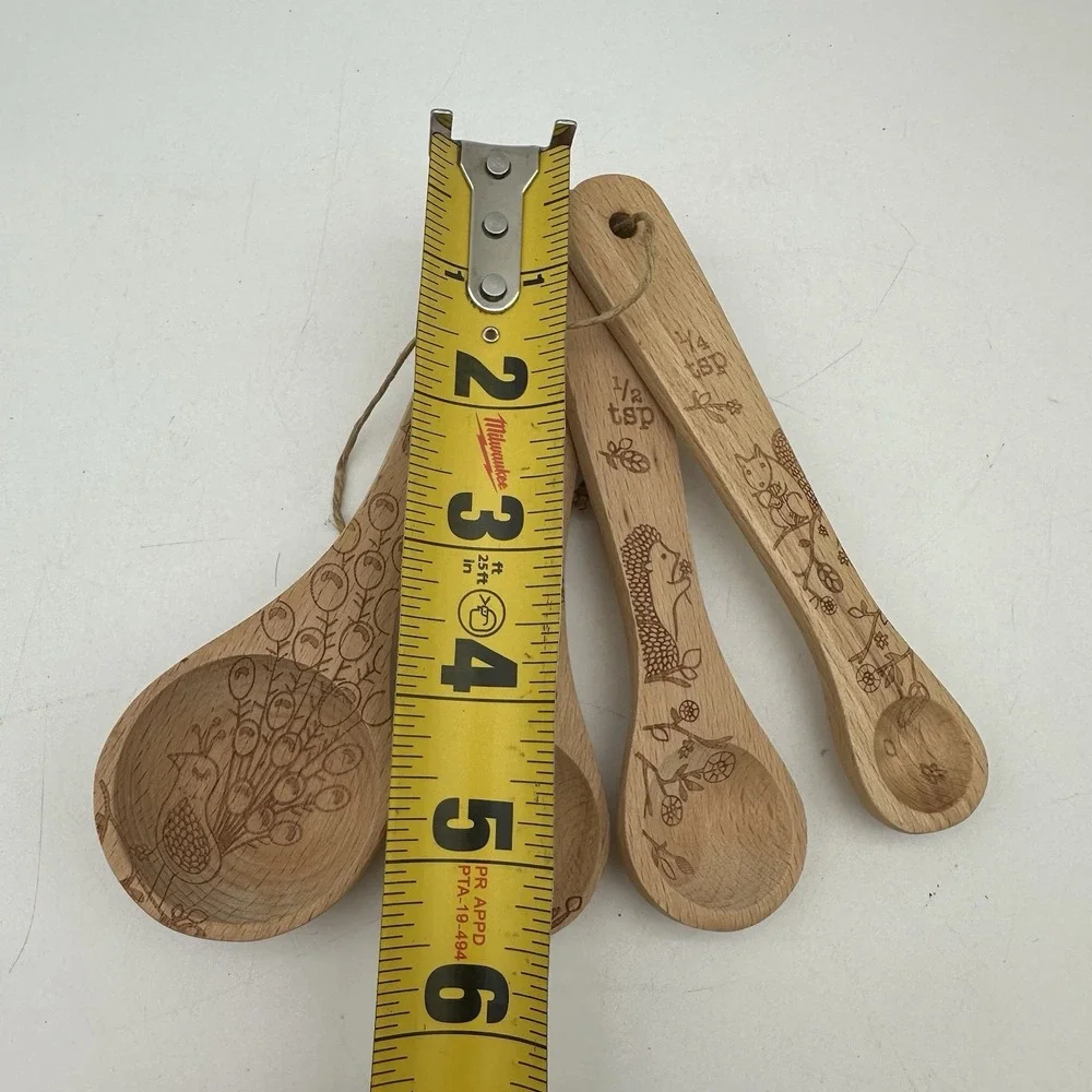 Talisman Designs Woodland Measuring Spoons Beechwood Set Of 4